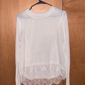 Lace trim sweater